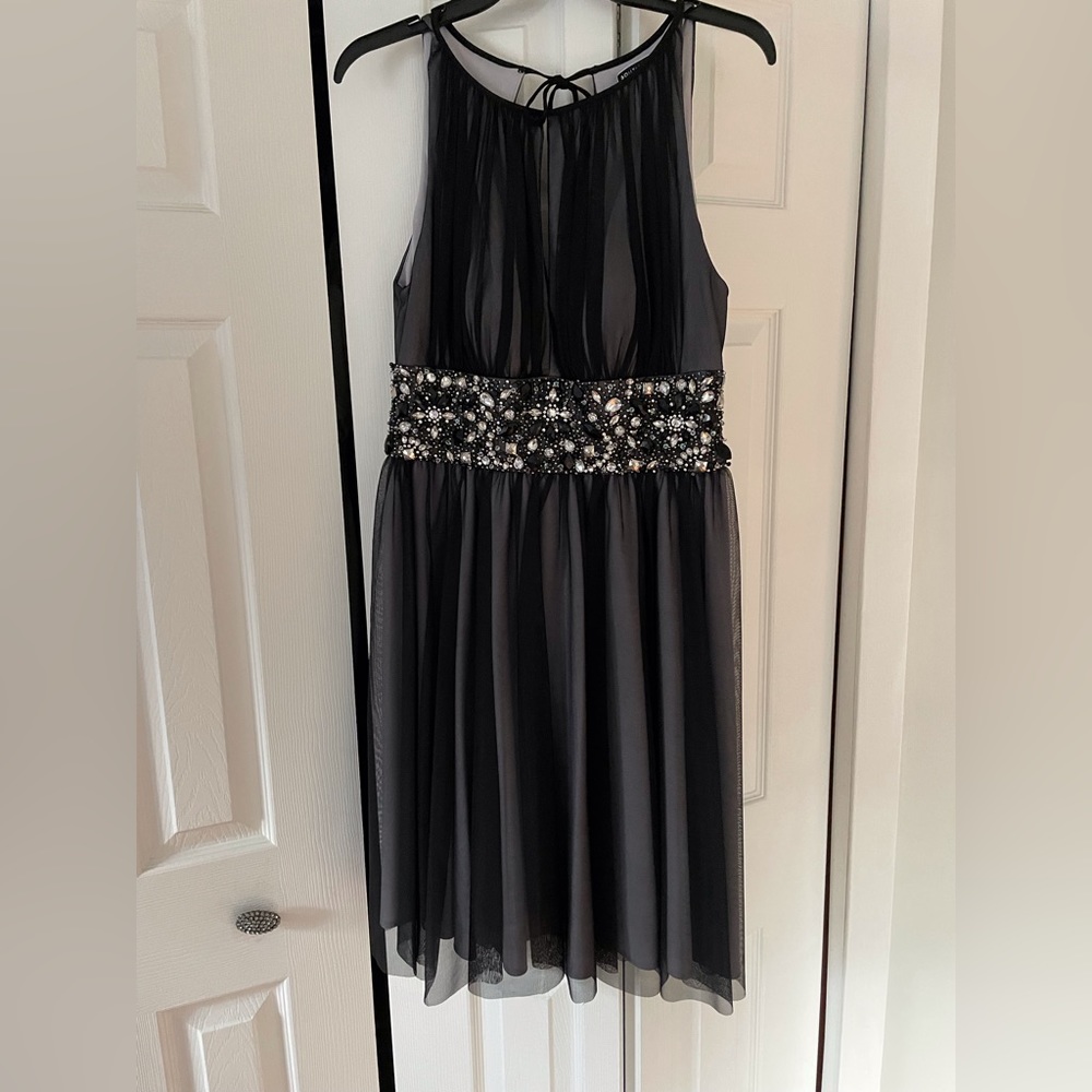 Black sequin cocktail dress